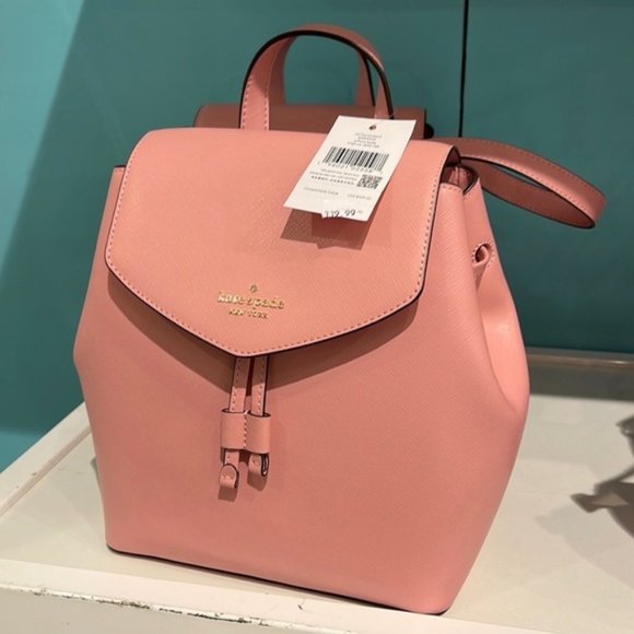 Kate Spade Lizzie Medium Flap Backpack Bright Carnation - Picture 15 of 16